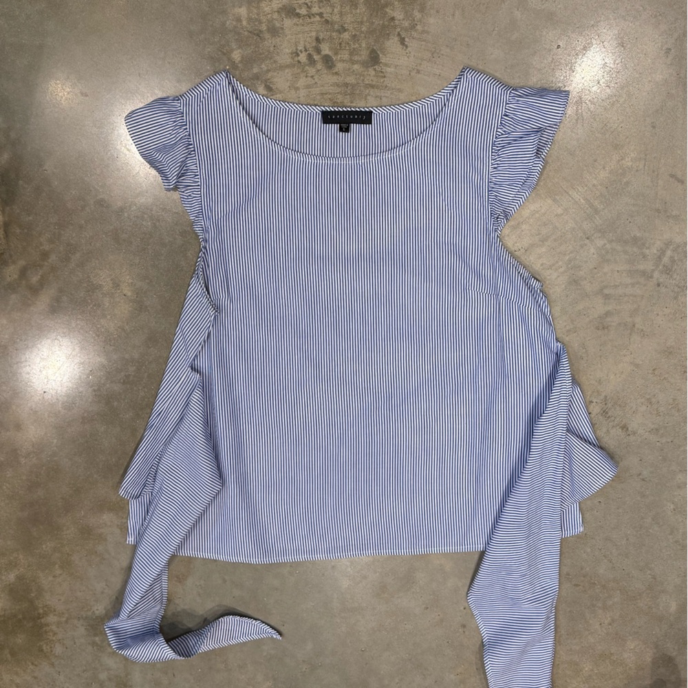 Sanctuary Blue and White Striped Blouse